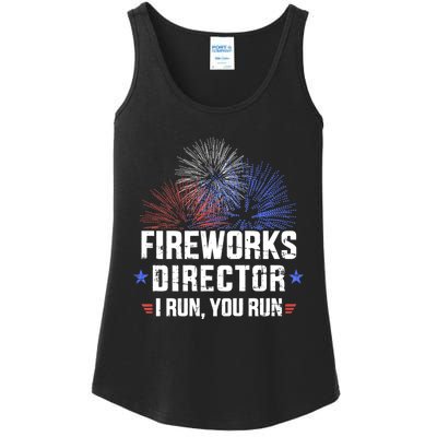 Funny 4th Of July Fireworks Director I Run You Run Ladies Essential Tank