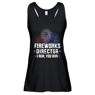 Funny 4th Of July Fireworks Director I Run You Run Ladies Essential Flowy Tank