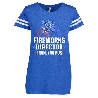 Funny 4th Of July Fireworks Director I Run You Run Enza Ladies Jersey Football T-Shirt