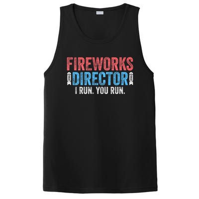 Funny 4th Of July Fireworks Director I Run You Run PosiCharge Competitor Tank