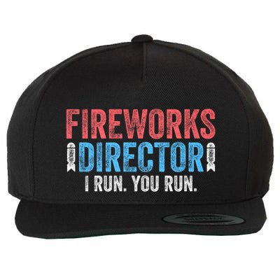Funny 4th Of July Fireworks Director I Run You Run Wool Snapback Cap