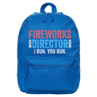 Funny 4th Of July Fireworks Director I Run You Run 16 in Basic Backpack