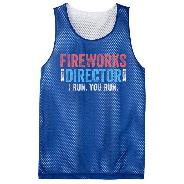 Funny 4th Of July Fireworks Director I Run You Run Mesh Reversible Basketball Jersey Tank