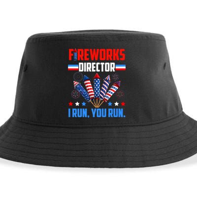 Funny 4th Of July Fireworks Director I Run You Run Sustainable Bucket Hat