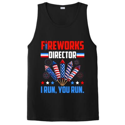 Funny 4th Of July Fireworks Director I Run You Run PosiCharge Competitor Tank