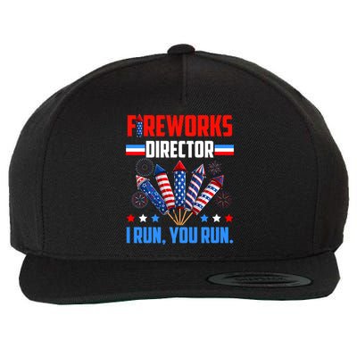 Funny 4th Of July Fireworks Director I Run You Run Wool Snapback Cap