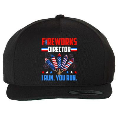 Funny 4th Of July Fireworks Director I Run You Run Wool Snapback Cap