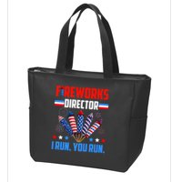 Funny 4th Of July Fireworks Director I Run You Run Zip Tote Bag