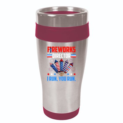 Funny 4th Of July Fireworks Director I Run You Run 16oz Travel Tumbler