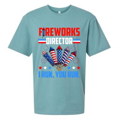 Funny 4th Of July Fireworks Director I Run You Run Sueded Cloud Jersey T-Shirt
