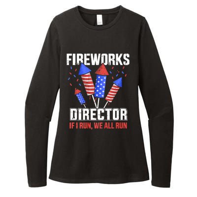 Funny 4th Of July Fireworks Director I Run You Run Womens CVC Long Sleeve Shirt