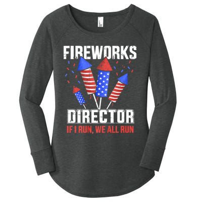 Funny 4th Of July Fireworks Director I Run You Run Women's Perfect Tri Tunic Long Sleeve Shirt