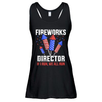 Funny 4th Of July Fireworks Director I Run You Run Ladies Essential Flowy Tank