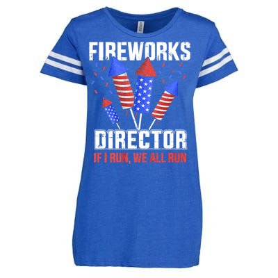 Funny 4th Of July Fireworks Director I Run You Run Enza Ladies Jersey Football T-Shirt