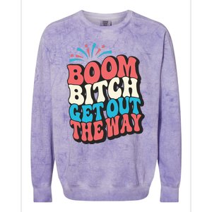 Fireworks 4th Of July Boom Bitch Get Out The Way Colorblast Crewneck Sweatshirt