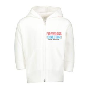 Funny 4th Of July Fireworks Director I Run You Run Toddler Zip Fleece Hoodie