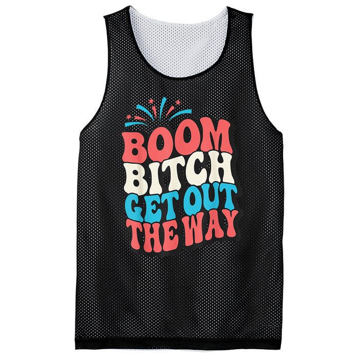 Fireworks 4th Of July Boom Bitch Get Out The Way Mesh Reversible Basketball Jersey Tank