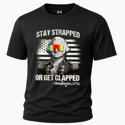 Funny 4th Of July Stay Strapped Get Clapped Washington Performance Shirt