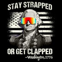 Funny 4th Of July Stay Strapped Get Clapped Washington 16 in Basic Backpack