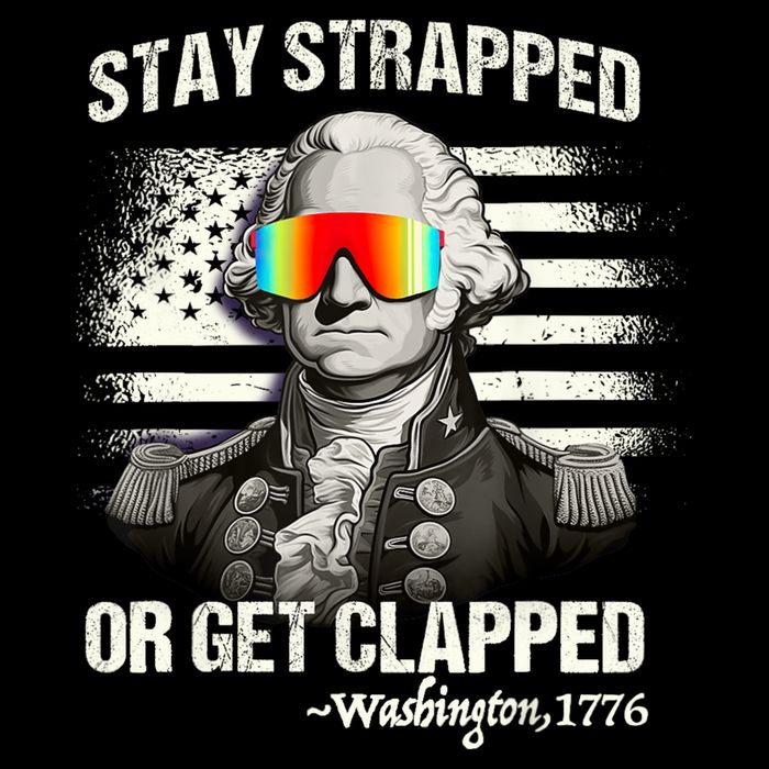 Funny 4th Of July Stay Strapped Get Clapped Washington 16 in Basic Backpack