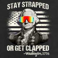 Funny 4th Of July Stay Strapped Get Clapped Washington Golf Towel