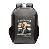 Funny 4th Of July Stay Strapped Get Clapped Washington Vector Backpack