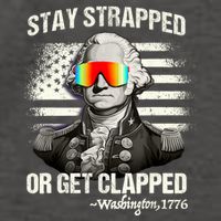 Funny 4th Of July Stay Strapped Get Clapped Washington Vector Backpack