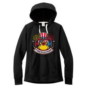 Firequacker 4th Of July Rubber Duck Women's Fleece Hoodie