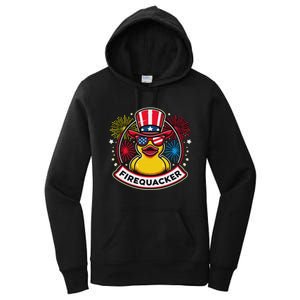 Firequacker 4th Of July Rubber Duck Women's Pullover Hoodie