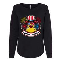 Firequacker 4th Of July Rubber Duck Womens California Wash Sweatshirt