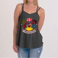 Firequacker 4th Of July Rubber Duck Women's Strappy Tank