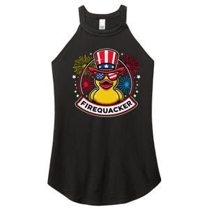 Firequacker 4th Of July Rubber Duck Women's Perfect Tri Rocker Tank