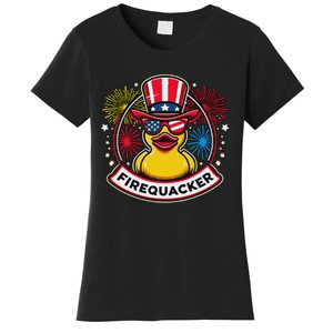 Firequacker 4th Of July Rubber Duck Women's T-Shirt