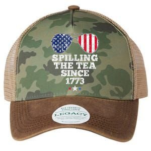 Funny 4th Of July Spilling The Tea Since 1773 American Flag Legacy Tie Dye Trucker Hat