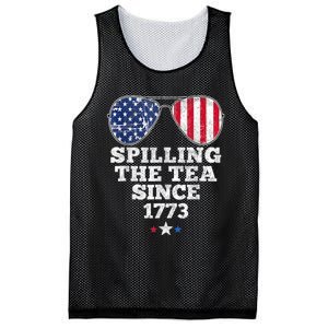 Funny 4th Of July Spilling The Tea Since 1773 American Flag Mesh Reversible Basketball Jersey Tank