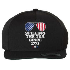 Funny 4th Of July Spilling The Tea Since 1773 American Flag Wool Snapback Cap