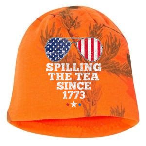 Funny 4th Of July Spilling The Tea Since 1773 American Flag Kati - Camo Knit Beanie