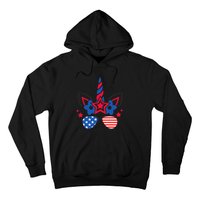 Funny 4th Of July Unicorn American Flag Patriotic Wo Girl Hoodie