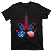 Funny 4th Of July Unicorn American Flag Patriotic Wo Girl T-Shirt