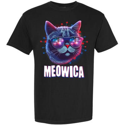 Funny 4th Of July Meowica Fireworks Cat Garment-Dyed Heavyweight T-Shirt