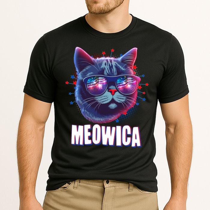 Funny 4th Of July Meowica Fireworks Cat Cooling Performance Crew T-Shirt