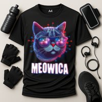 Funny 4th Of July Meowica Fireworks Cat Cooling Performance Crew T-Shirt
