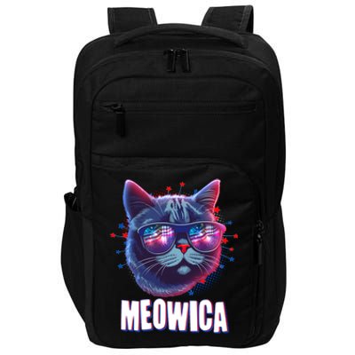 Funny 4th Of July Meowica Fireworks Cat Impact Tech Backpack