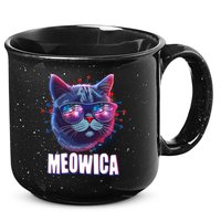 Funny 4th Of July Meowica Fireworks Cat 15oz Campfire Ceramic Mug