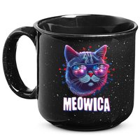 Funny 4th Of July Meowica Fireworks Cat 15oz Campfire Ceramic Mug