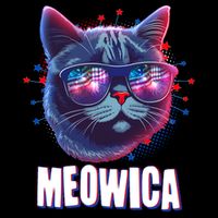 Funny 4th Of July Meowica Fireworks Cat Flatbill Hat