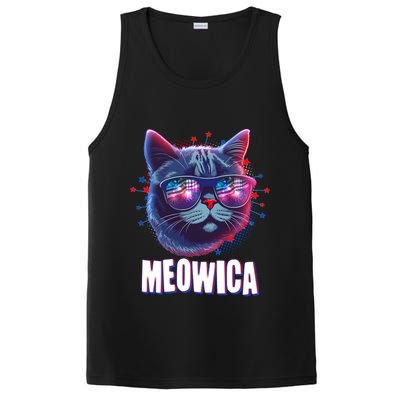 Funny 4th Of July Meowica Fireworks Cat PosiCharge Competitor Tank