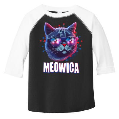 Funny 4th Of July Meowica Fireworks Cat Toddler Fine Jersey T-Shirt