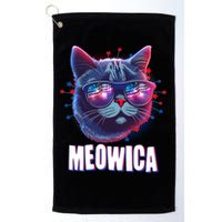 Funny 4th Of July Meowica Fireworks Cat Golf Towel