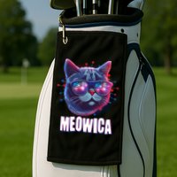 Funny 4th Of July Meowica Fireworks Cat Golf Towel